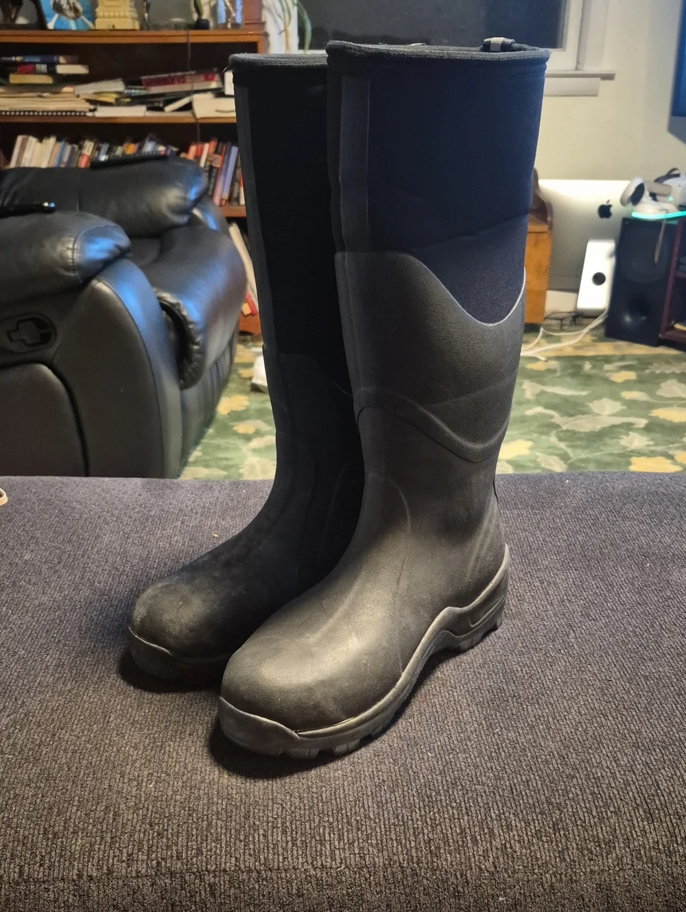 Men's Tall Black Waterproof Rain & Snow Boots — Insulated Pull-On Design